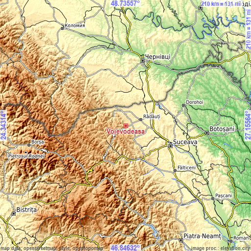 Topographic map of Voievodeasa