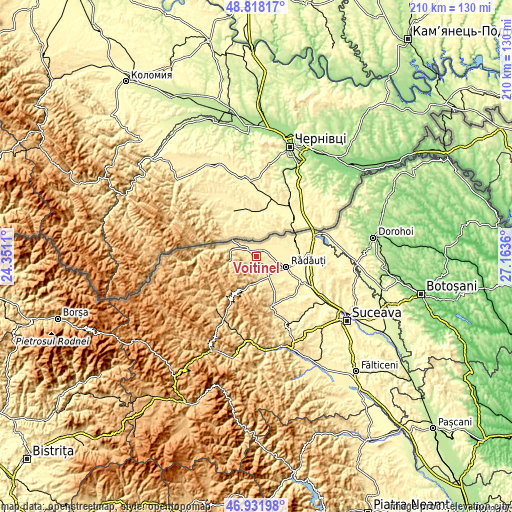 Topographic map of Voitinel