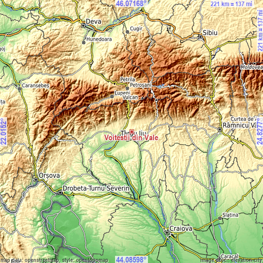 Topographic map of Voiteștii din Vale