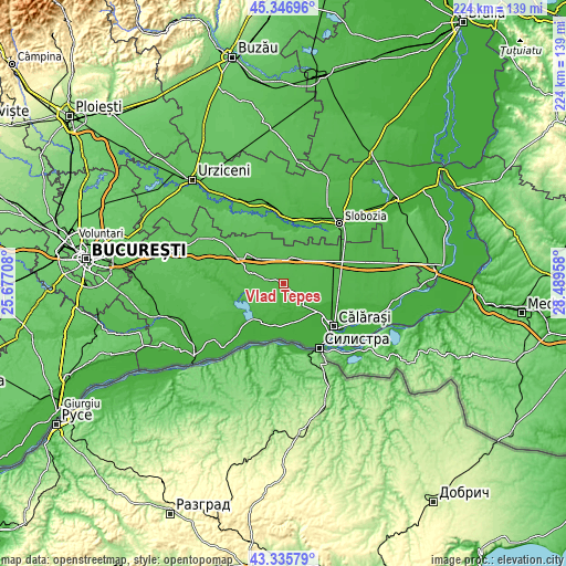 Topographic map of Vlad Ţepeş