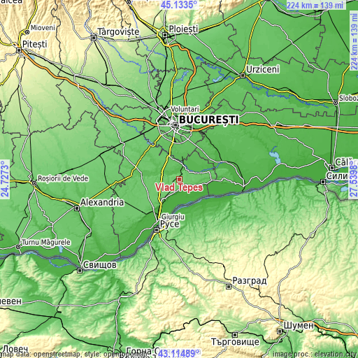 Topographic map of Vlad Țepeș
