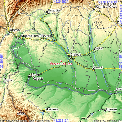 Topographic map of Vârvoru de Jos