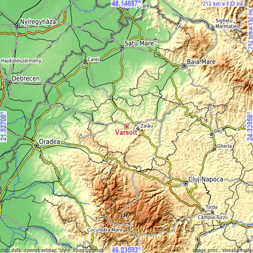 Topographic map of Vârşolţ