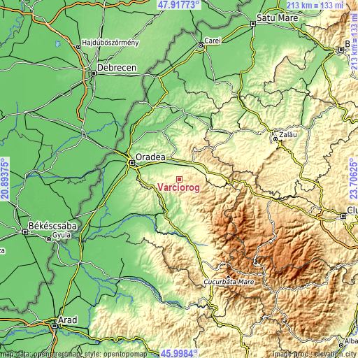 Topographic map of Vârciorog