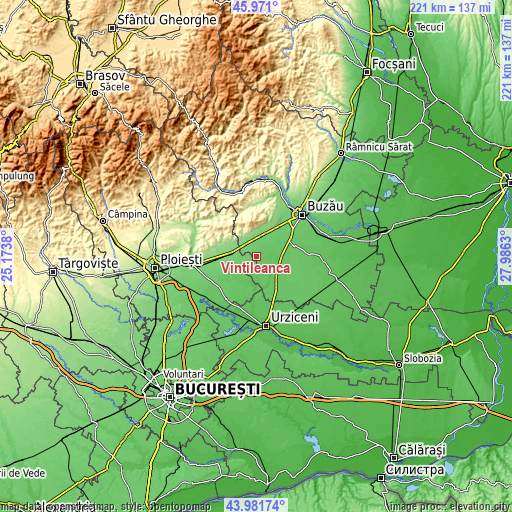 Topographic map of Vintileanca