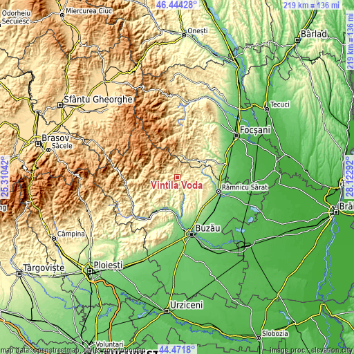 Topographic map of Vintilă Vodă