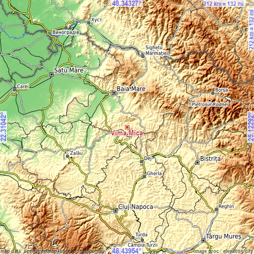 Topographic map of Vima Mică