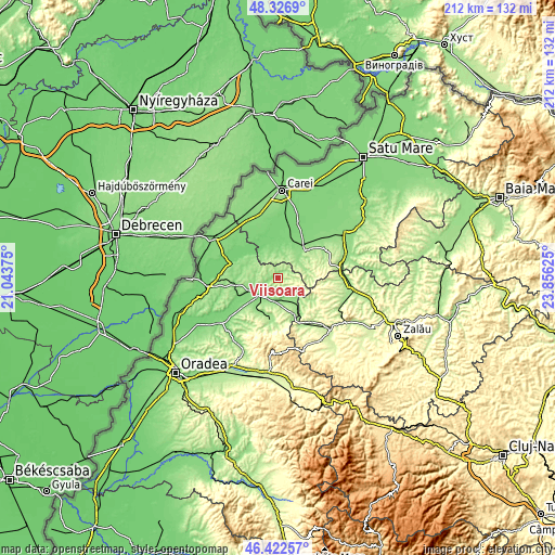 Topographic map of Viişoara