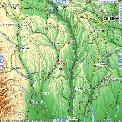 Topographic map of Viişoara