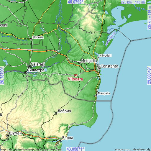 Topographic map of Viișoara