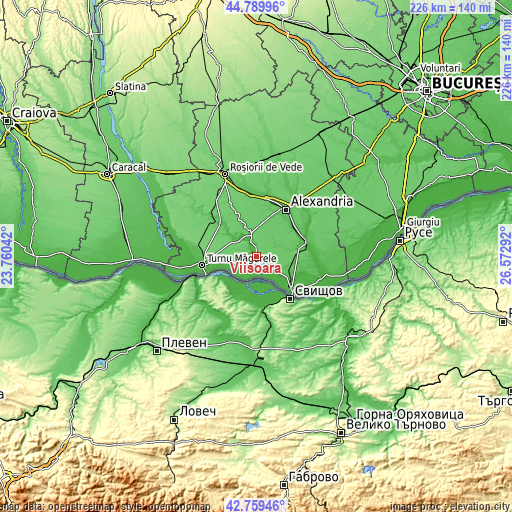 Topographic map of Viişoara