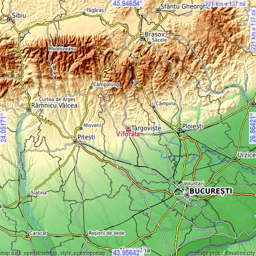 Topographic map of Viforâta