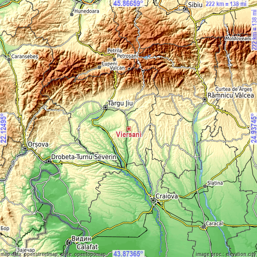 Topographic map of Vierșani