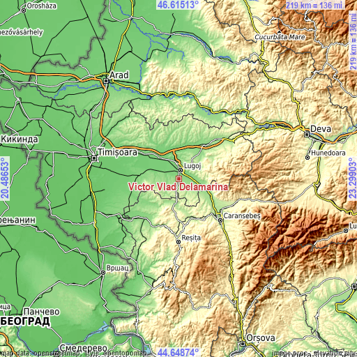 Topographic map of Victor Vlad Delamarina