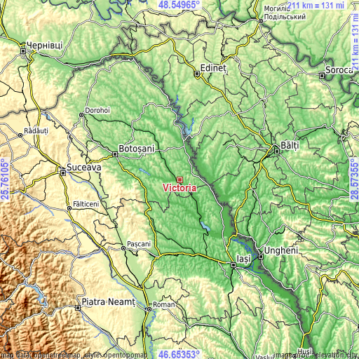 Topographic map of Victoria