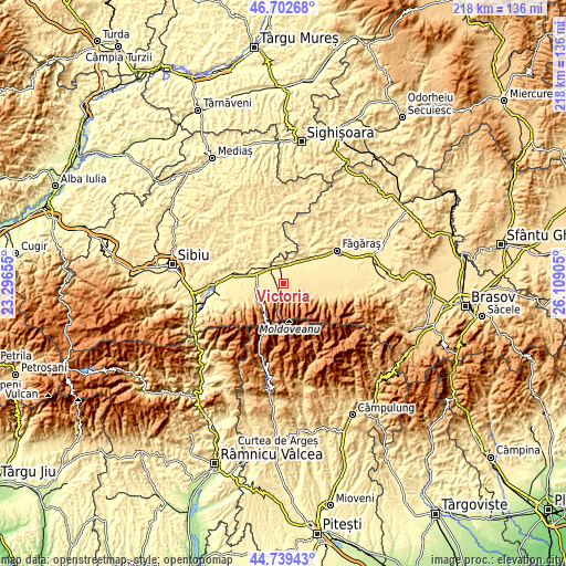 Topographic map of Victoria