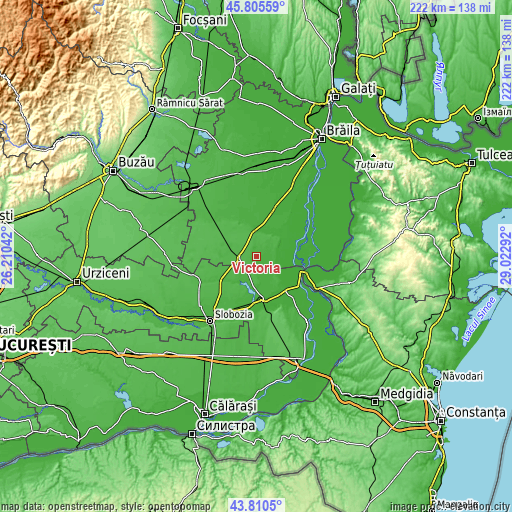 Topographic map of Victoria