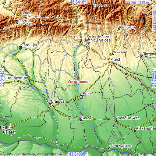 Topographic map of Verguleasa