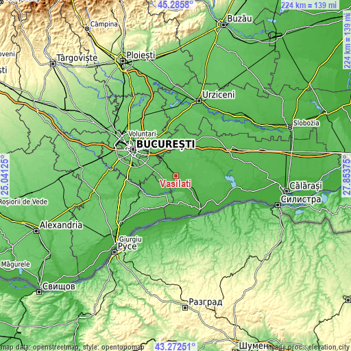 Topographic map of Vasilaţi