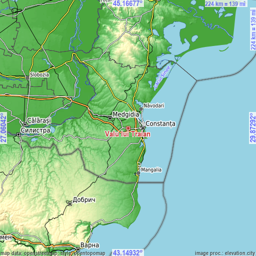 Topographic map of Valu lui Traian