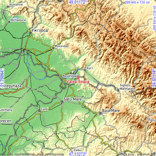 Topographic map of Valea Seacă