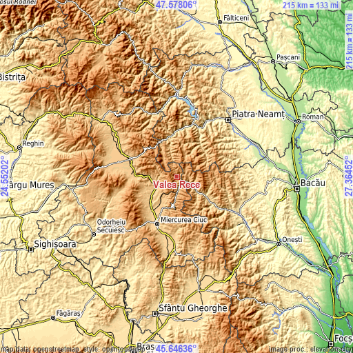 Topographic map of Valea Rece