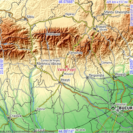 Topographic map of Valea Popii