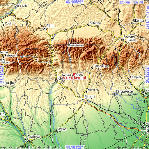 Topographic map of Valea Iaşului
