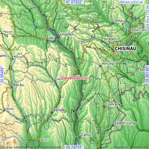 Topographic map of Valea Grecului