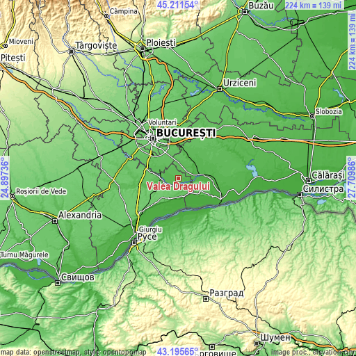 Topographic map of Valea Dragului