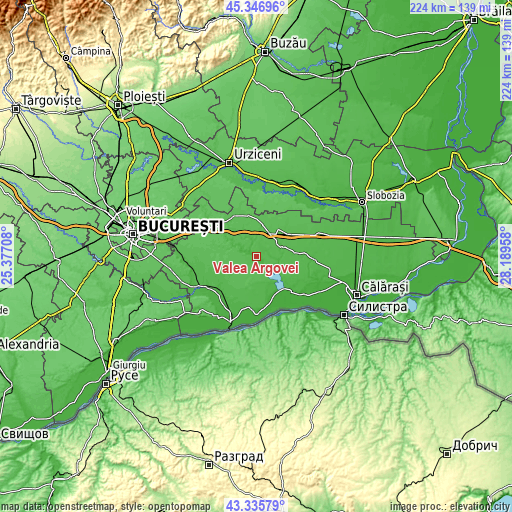 Topographic map of Valea Argovei