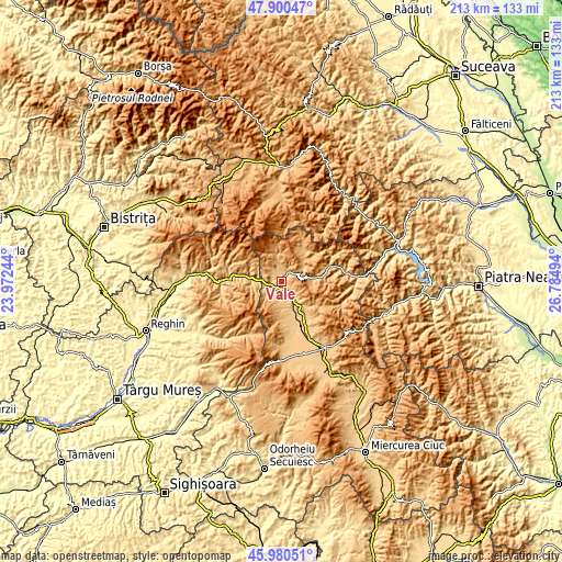 Topographic map of Vale