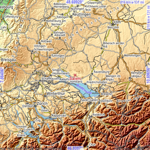 Topographic map of Salem