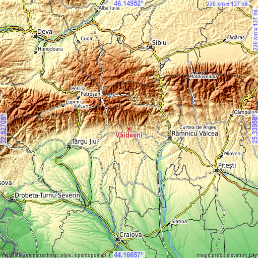 Topographic map of Vaideeni