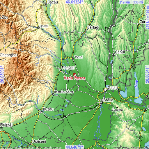 Topographic map of Vadu Roșca