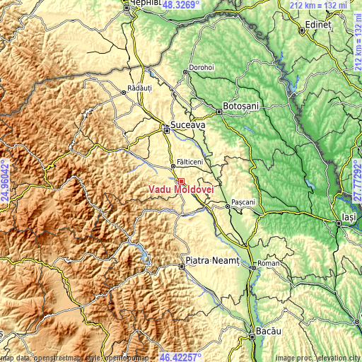 Topographic map of Vadu Moldovei