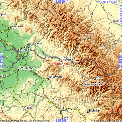 Topographic map of Vadu Izei