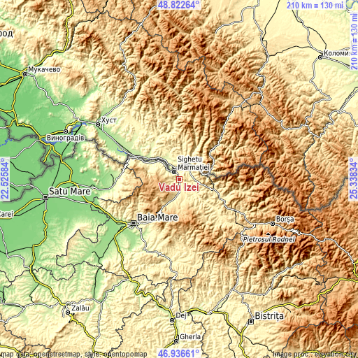 Topographic map of Vadu Izei