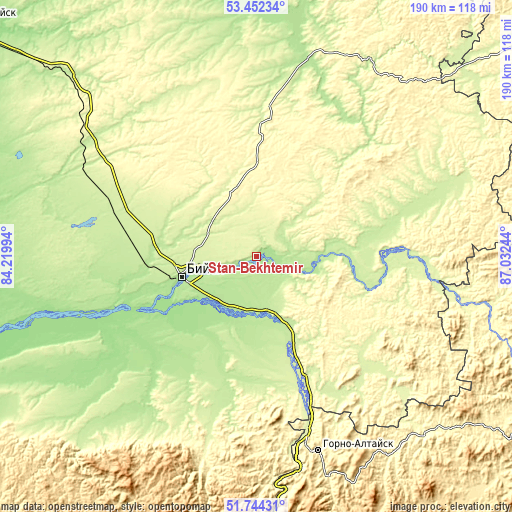 Topographic map of Stan-Bekhtemir