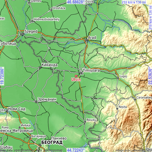 Topographic map of Utvin