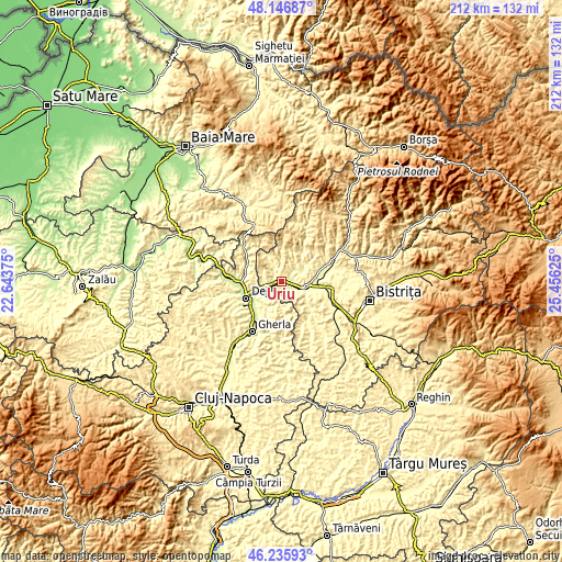 Topographic map of Uriu