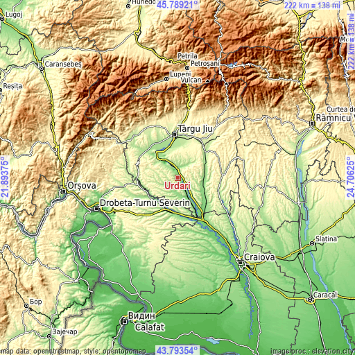 Topographic map of Urdari