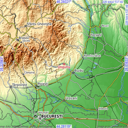 Topographic map of Unguriu