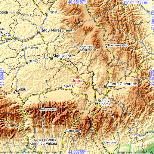 Topographic map of Ungra