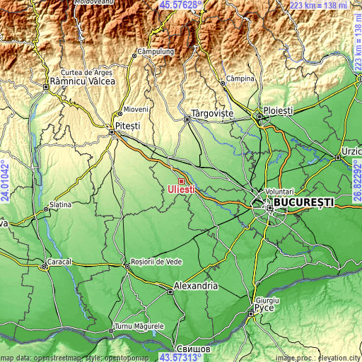 Topographic map of Ulieşti