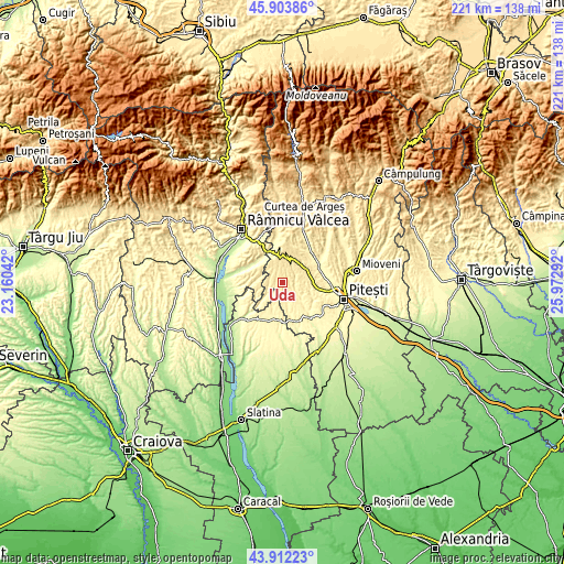 Topographic map of Uda