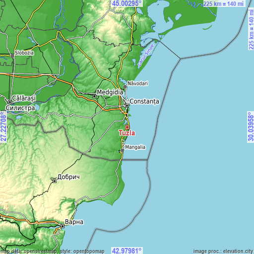 Topographic map of Tuzla