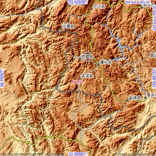 Topographic map of Nayun