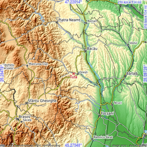Topographic map of Tuta