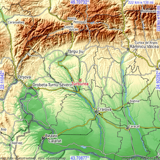 Topographic map of Turburea